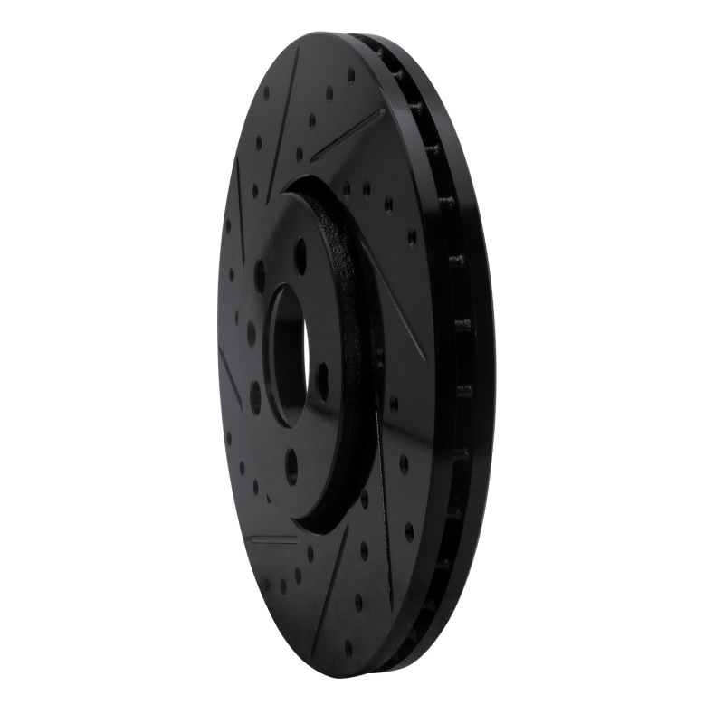 Audi A1 Brake Rotor (1) - Front Left - R1 Concepts - Drilled & Slotted - Black - `98-`18